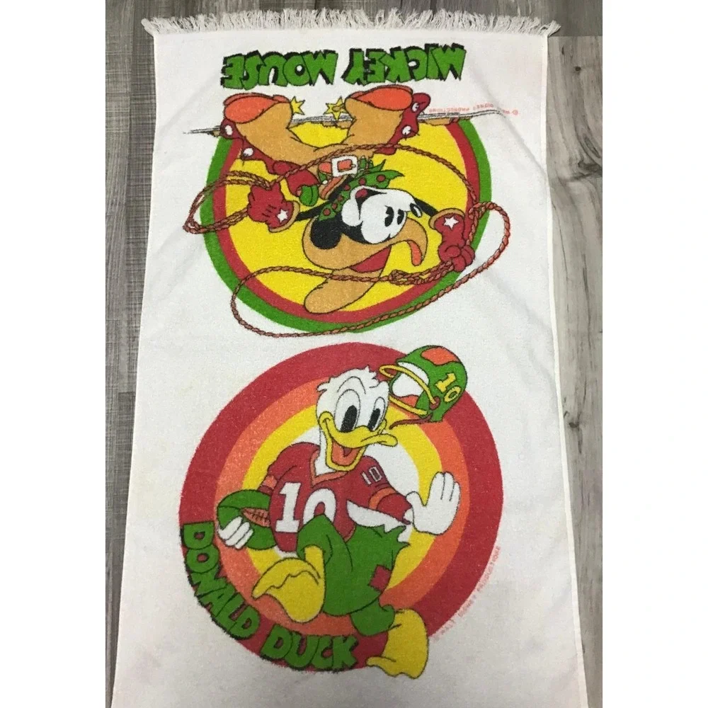 Vintage Disney Beach Towel Lot Mickey Mouse Donald Duck Retro Nostalgia Pool